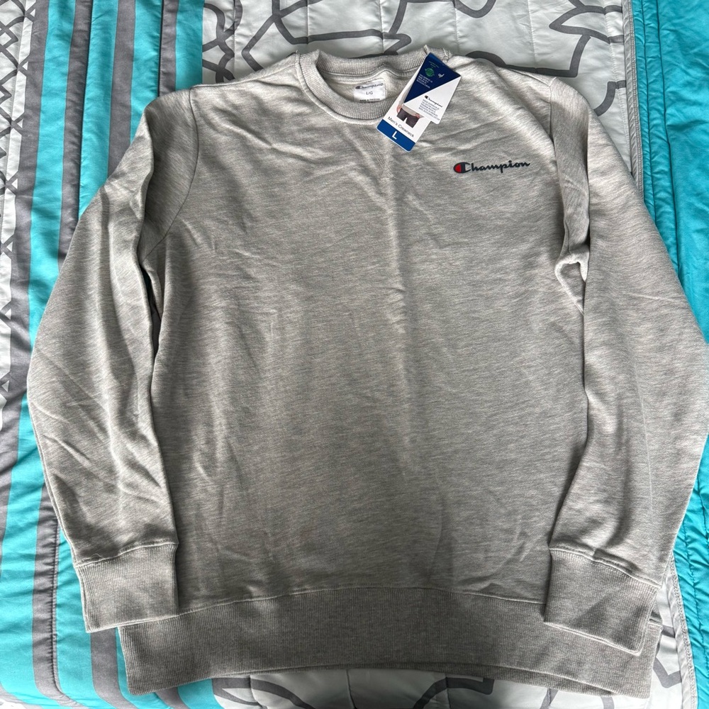 Champion Men's Crewneck Sweater in Heather Gray